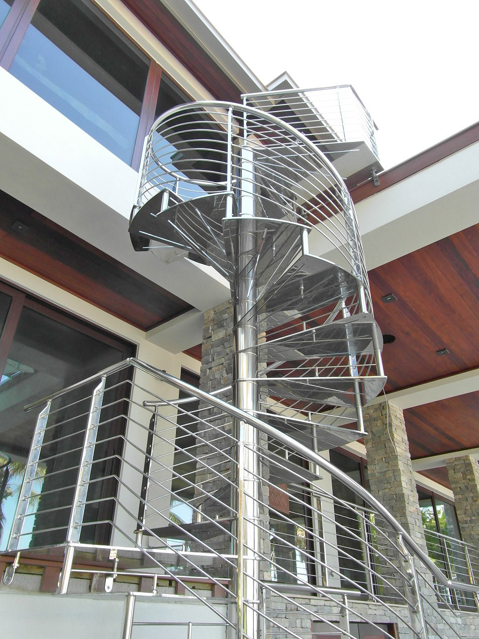 Spiral Stainless Steel Steps Exterior