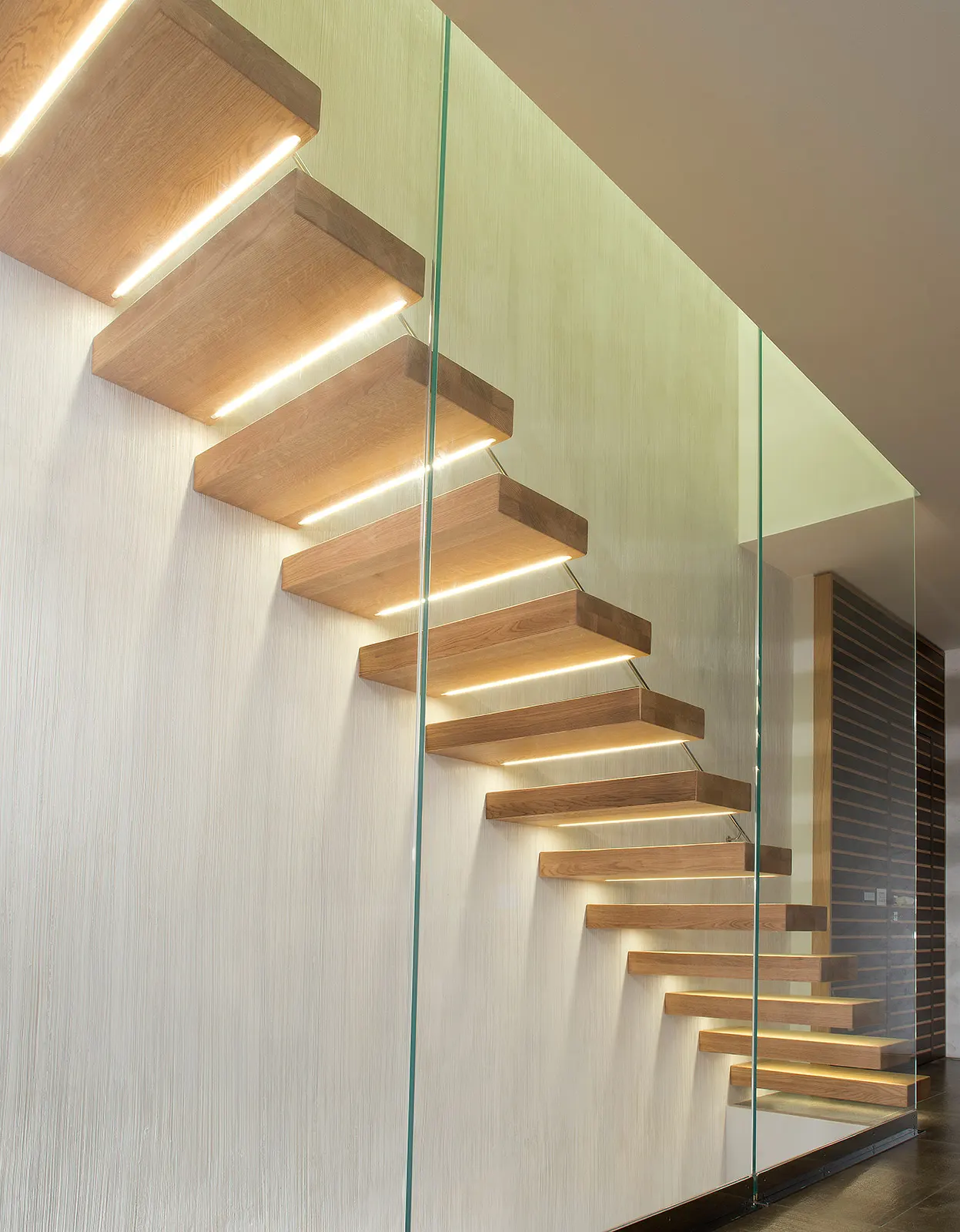 Spectacular Wood floating Stairs by Marretti