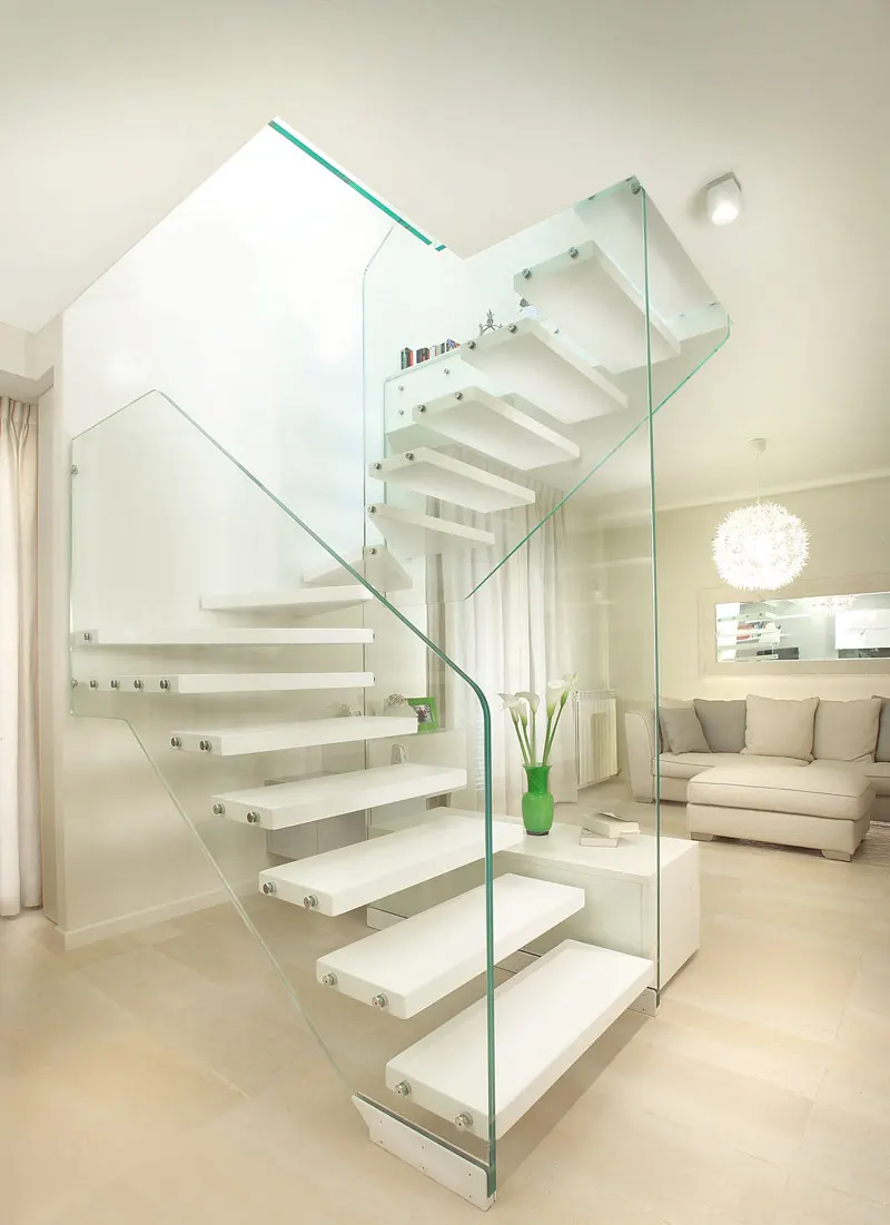 glass stairs wooden steps marretti4