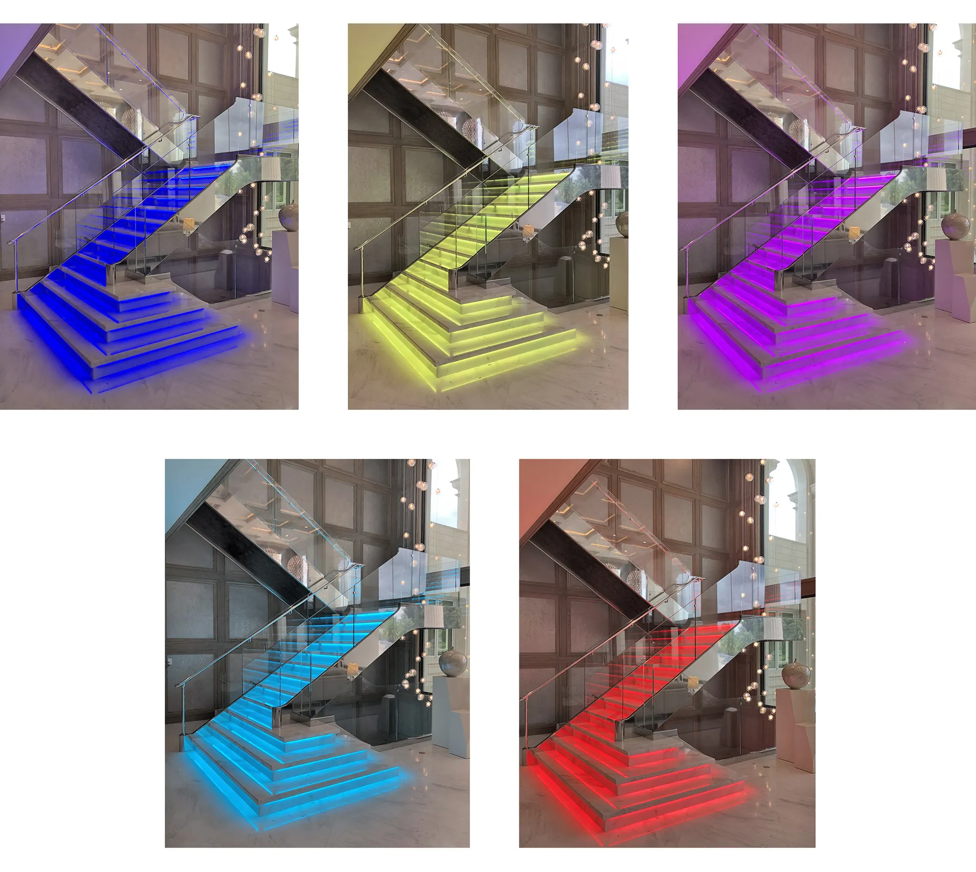 marble led light stairs